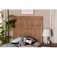 Baxton Studio MG9746-Ash Walnut-HB-Twin Baxton Studio Monroe Modern Transitional and Rustic Ash Walnut Finished Wood Twin Size Headboard